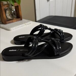 Melissa Salinas Black Knot Women's Slip On Slides Sandals Made in Brazil Size 8
